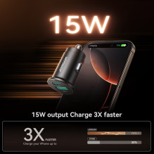 Car charger Joyroom JR-CCN16 USB-A / USB-C 15W black