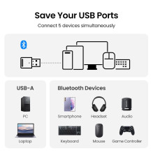 Bluetooth adapter Ugreen CM591 Bluetooth 5.3 black Bluetooth adapter Ugreen CM591 Bluetooth 5.3 black