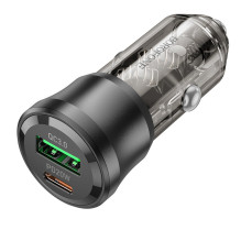 Automobilinis įkroviklis Borofone BZ25 38W USB-C / USB-A juodas Automobilinis įkroviklis Borofone BZ25 38W USB-C / USB-A juodas