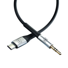 Audio cable 3mk USB-C to 3.5mm 1.0m black Audio cable 3mk USB-C to 3.5mm 1.0m black
