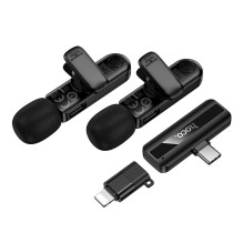 Wireless microphone set Hoco L20A USB-C / Lightning black