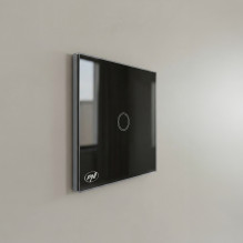 Simple switch with touch PNI SH121, made of glass, black, with LED indicator, 10A 200W Simple switch with touch PNI SH121, made of glass, black, with LED indicator, 10A 200W