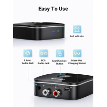 Bluetooth adapteris imtuvas Ugreen CM123 2xRCA / AUX Bluetooth 5.0 juodas (30445) Bluetooth adapteris imtuvas Ugreen CM123 2xRCA / AUX Bluetooth 5.0 juodas (30445)