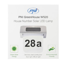 PNI GreenHouse WS20 LED saulės lempa namo numerio apšvietimui, montuojama ant sienos PNI GreenHouse WS20 LED saulės lempa namo numerio apšvietimui, montuojama ant sienos