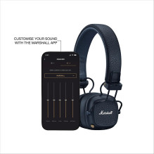 Marshall Major V On-Ear Bluetooth Wireless Headphones, Navy Blue