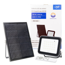 PNI GreenHouse WS100 100W LED reflektorius su saulės baterija, 10000mAh baterija, nuotolinio valdymo pultu, reguliuojamu PNI GreenHouse WS100 100W LED reflektorius su saulės baterija, 10000mAh baterija, nuotolinio valdymo pultu, reguliuojamu