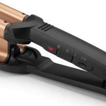 BaByliss Deep Waves plaukų garbanojimo žnyplės, šiltai juodos, oranžinės spalvos, 2,5 m