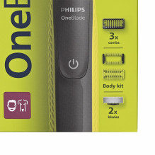 „Philips Norelco OneBlade QP2824/10“ vyriškas skustuvas, tinklelio skustuvas, pilkas, limetinis „Philips Norelco OneBlade QP2824/10“ vyriškas skustuvas, tinklelio skustuvas, pilkas, limetinis