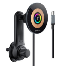Car holder Essager 'Arpege' black (wireless charging 15W) (magnetic / for grill)