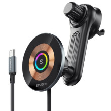 Car holder Essager 'Arpege' black (wireless charging 15W) (magnetic / for grill)