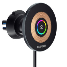 Car holder Essager 'Arpege' black (wireless charging 15W) (magnetic / for grill)