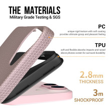 Perfectionists Triangle Mag Case for Apple iPhone 15 rose gold
