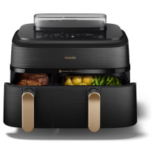Philips 5000 series NA552 / 00 fryer Double 9 L Stand-alone 2750 W Hot air fryer Black, Gold