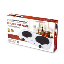 Esperanza EKH014W elektrinė viryklė, 2 zonos, balta Esperanza EKH014W elektrinė viryklė, 2 zonos, balta