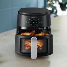 Philips 2000 series NA221 / 00 fryer Single 4.2 L Stand-alone 1500 W Hot air fryer Black, Silver