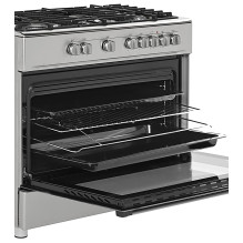 Ravanson KWGE-K90A Cheff (nerūdijančio plieno) dujinė ir elektrinė viryklė