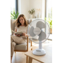 Esperanza EHF003WE, 12'' desk fan, White and Gray
