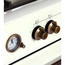 Ravanson Retro KWGE-90ARC dujinė ir elektrinė viryklė (kreminė)