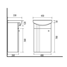 CABINET WITH WASHBASIN SA44 WHITE CABINET WITH WASHBASIN SA44 WHITE