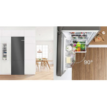 „Bosch Serie 6 KGN39LBCF“ šaldytuvas-šaldiklis, laisvai pastatomas, 363 LC, juodas