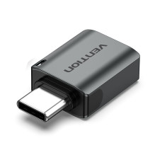 „Vention“ USB-C kištukas į USB 3.0 kištuką OTG adapteris, pilkas, aliuminio lydinio, tipas
