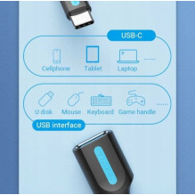 „Vention“ USB 3.1 (1 kartos) C tipo kištukas į A tipo kištuką OTG kabelis, 0,15 m, juodas, PVC tipo