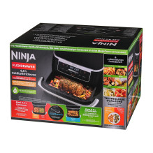Ninja AF550EU gruzdintuvė Dviguba 6,6 l Atskirai pastatoma 2470 W Karšto oro gruzdintuvė Juoda, Sidabrinė