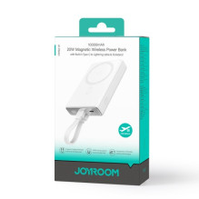 External battery Joyroom "JR-PBM01" White 20W 10000mAh (Wireless Charge) + Type-C / Lightning cable