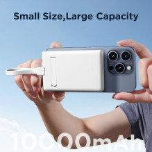 External battery Joyroom "JR-PBM01" White 20W 10000mAh (Wireless Charge) + Type-C / Lightning cable