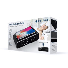MOBILE CHARGER WRL W / DIG ALARM / CLOCK DAC-WPC-01 GEMBIRD