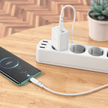 Charger Borofone BN9 35W 2xUSB-C + USB-C to USB-C cable 1.0m white Charger Borofone BN9 35W 2xUSB-C + USB-C to USB-C cable 1.0m white