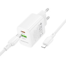 Charger Borofone BN29 30W USB-C / USB-A + USB-C to Lightning cable 1.0m white
