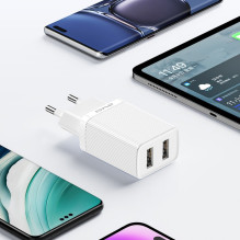 Charger Awei C15L-EU 10W 2xUSB-A + USB-A to Lightning cable 1.0m white Charger Awei C15L-EU 10W 2xUSB-A + USB-A to Lightning cable 1.0m white