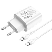 Charger Hoco N22 25W USB-C + USB-C to USB-C cable 1.0m white