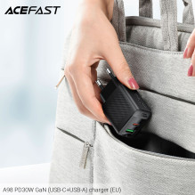 Charger Acefast A98 30W GaN USB-C / USB-A black