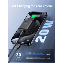 Įkroviklis Joyroom JR-TCF20 20W USB-C + USB-C to Lightning cable 1.0m baltas