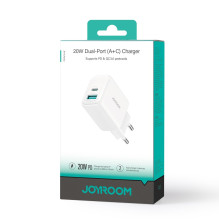 Charger Joyroom JR-TCF21 20W USB-C / USB-A white Charger Joyroom JR-TCF21 20W USB-C / USB-A white