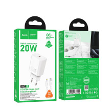 Charger Hoco N60 20W GaN USB-C + USB-C to Lightning cable 1.0m white