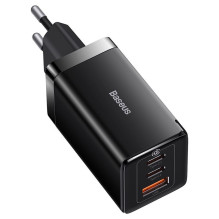 Charger Baseus GaN5 Pro 65W 2xUSB-C / USB-A + USB-C to USB-C cable black CCGP120201