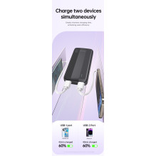 Išorinė baterija Power Bank Awei P19K 5V / 2.4A 20000mAh juoda Išorinė baterija Power Bank Awei P19K 5V / 2.4A 20000mAh juoda