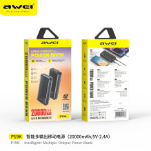 External battery Power Bank Awei P19K 5V / 2.4A 20000mAh black
