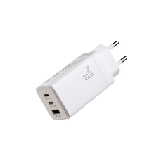 Charger Joyroom JR-TG10 GaN 65W 2xUSB-C / USB-A + USB-C to USB-C 100W 1.2m cable white Charger Joyroom JR-TG10 GaN 65W 2xUSB-C / USB-A + USB-C to USB-C 100W 1.2m cable white