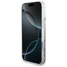 „Guess Liq. Glitter 4 Charms“ dėklas, skirtas „iPhone 17 Pro Max“ – auksinis