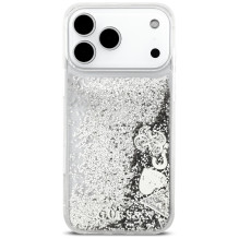 „Guess Liq“ dėklas. Blizgantys pakabukai, skirti „iPhone 17 Pro Max“ - sidabrinis