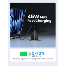 Įkroviklis Ugreen X526 GaN 45W 2xUSB-C juodas (65058) Įkroviklis Ugreen X526 GaN 45W 2xUSB-C juodas (65058)