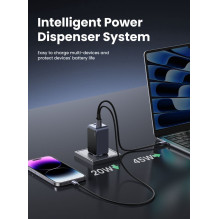 Įkroviklis Ugreen X553 GaN 65W 2xUSB-C / USB-A pilkas (35042)