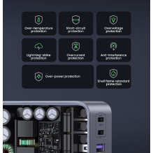Įkroviklis Ugreen X553 GaN 65W 2xUSB-C / USB-A pilkas (35042)