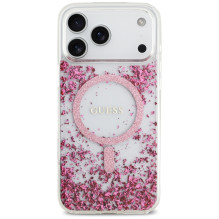 Guess Resin Bottom Glitter MagSafe Case for iPhone 17 Pro Max - Pink