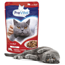PREVITAL Beef in jelly - wet cat food - 100g PREVITAL Beef in jelly - wet cat food - 100g