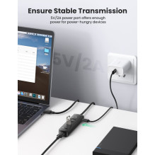 USB hub Ugreen CM416 USB-A 3.0 to 4xUSB-A 3.0 (10915) black